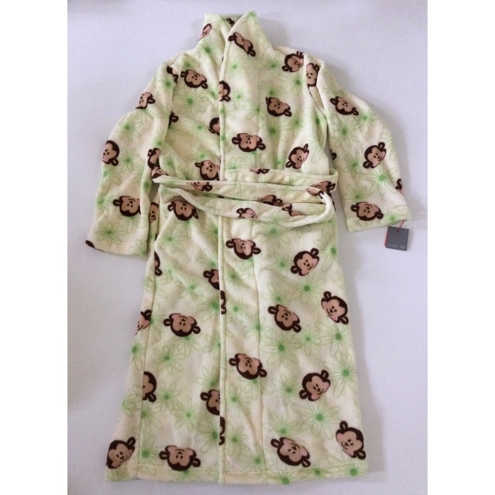Charlotte Women's Plush Robe Size S Silly Monkeys Full Length